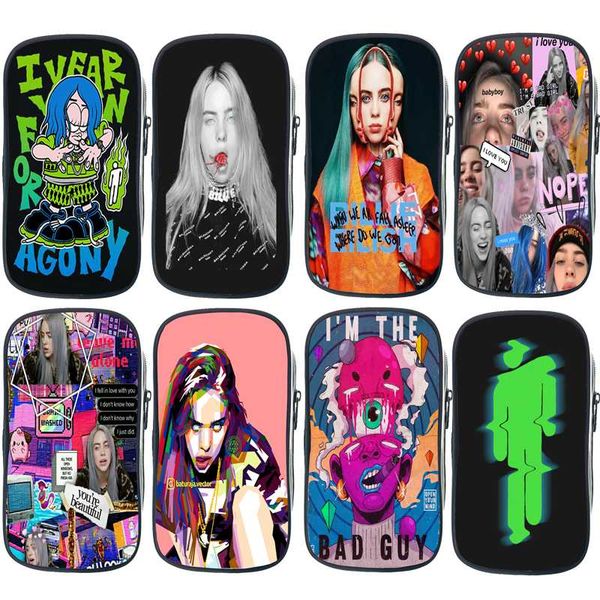 

coolest billie eilish pen bag students stationery bag boys girls pencil case teenagers pencil holder children box gift