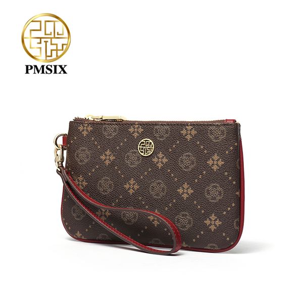 

pmsix large capacity pvc clutch wallet simple printing female purse small women bag
