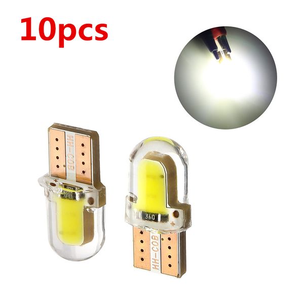 

180lm 6500k practical cob lamps 10x t10 194 168 w5w cob 8 smd led canbus silica bright white license light bulb