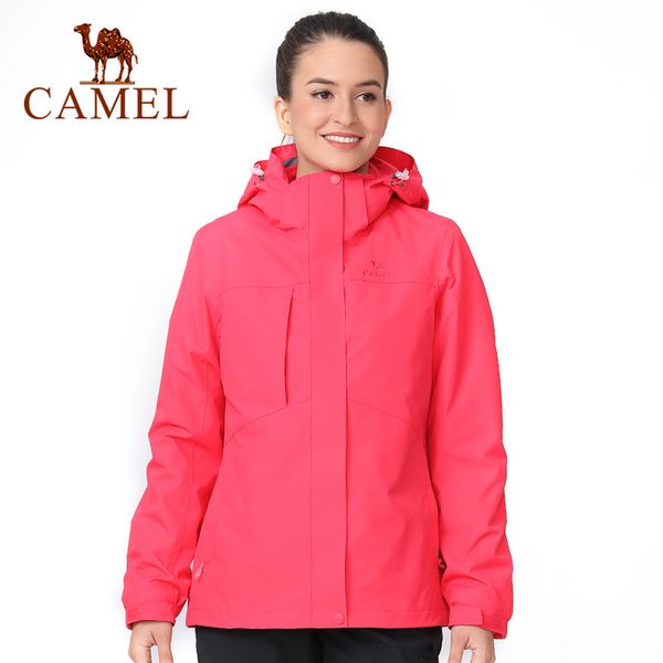 

camel fleece softshell jacket women men windbreaker waterproof winter coat detachable keep warm camping hiking skiing outdoor, Blue;black