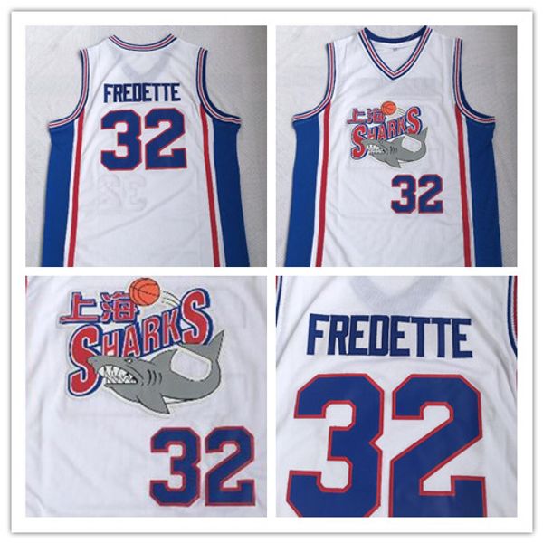 

Movie Basketball 32 Jimmer Fredette Shanghai Sharks Stitched Men's Basketball Jersey White University College Fredette Jersey S-2XL