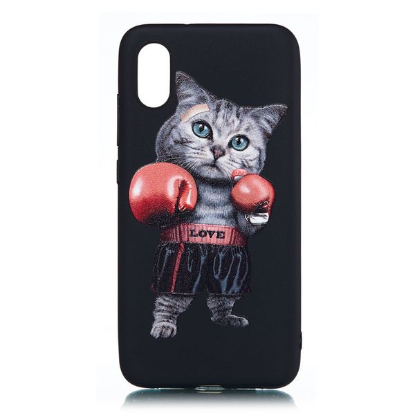 

for xiaomi mi 8 pro case back cover soft tpu matte painting owl feather formula color dog boxing cat easy bear