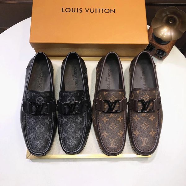

new style men's luxury casual dress, leather shoes, fashion brand, four seasons design style, classic pattern, suitable for all occasio, Black