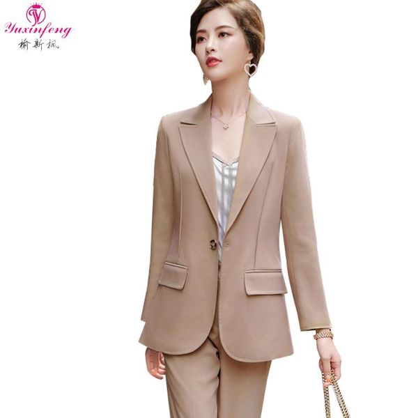 

women's suits & blazers ladies plus size female solid one button long sleeve work blazer jackets formal coats khaki black 3xl 4xl, White;black