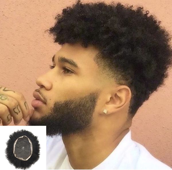 2020 Kinky Curly Men Toupee Full Lace Kinky Curly Wave Men S Wig
