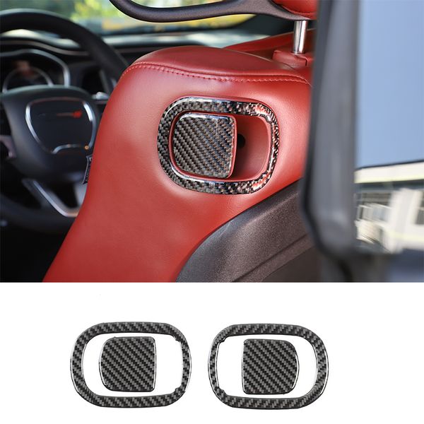 Carbon-Faser-Sitzschalter-Trim-Dekorationsaufkleber für Dodge Challenger 2015 UP Factory Outlet Auto-Innenzubehör