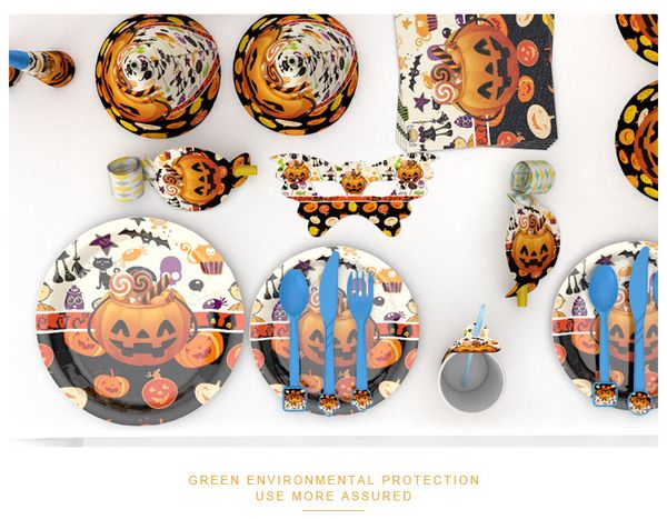 

2019halloween party decoration kids birthday skull cups napkin hats supplies baby birthday party pack event birthday accessory ing