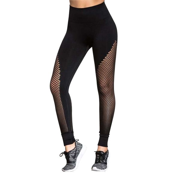 

women's mesh push up leggings fishnet cropped tights fitness yoga pants gym leggings high waist ropa deportiva mujer gym, White;red