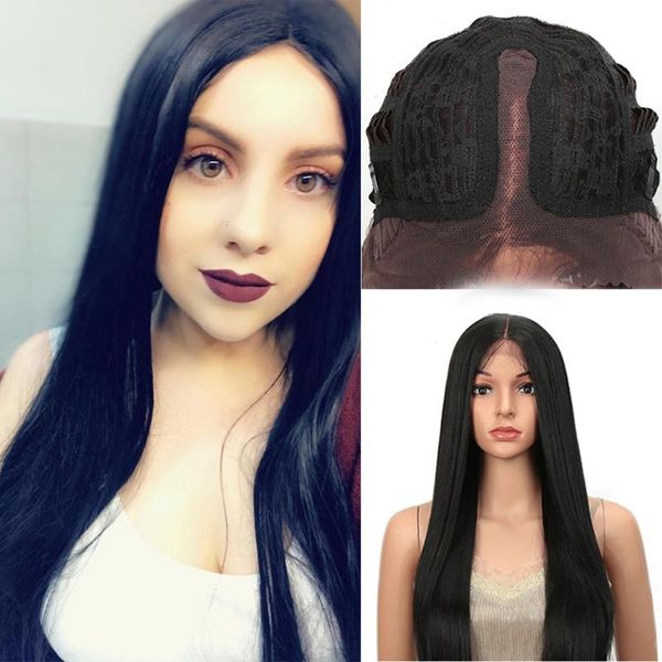 

classic plus hair long straight lace front wig synthetic hair wigs for women heat resistant afro lace frontal black blonde wig