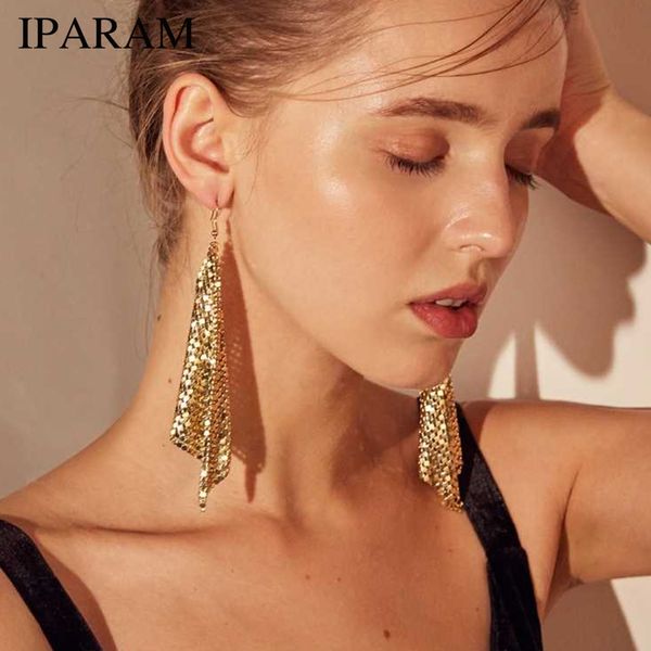 

iparam long earrings dangle earrings for women tassel bohemia style fashion bijouterie sale, Silver
