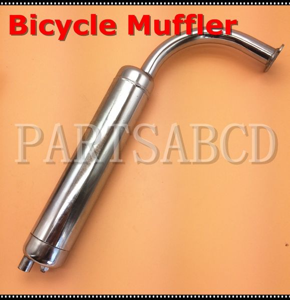 

silver colour 60cc 80cc bicycle exhaust muffler pipe bike engine kits