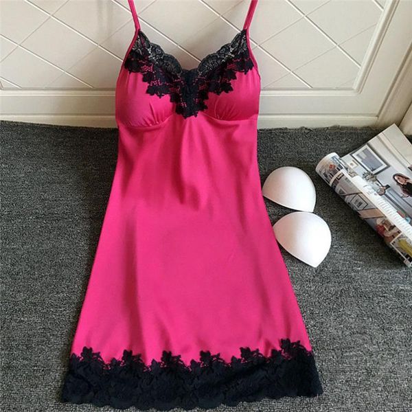 

ladies lingerie sleepwear women babydoll robe underwear night dress ladies sleeveless camis sleep dress 40ja20, Black;red