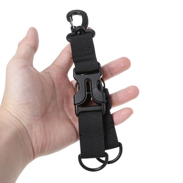 

outdoor multifunction edc tactical keychain molle webbing backpack clip carabiner buckle hook climbing ropes