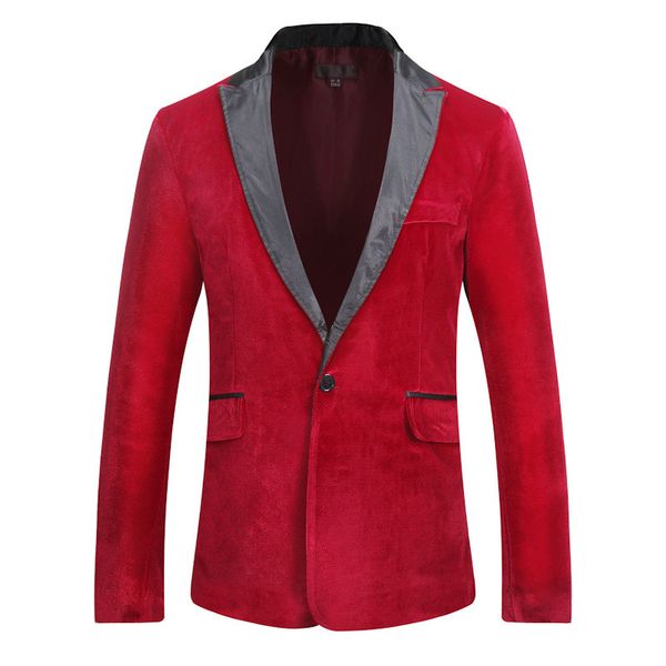 

Panelled Suede Mens Designer Blazers Long Sleeve Single Button Solid Blazer Autumn Winter Male Apparel