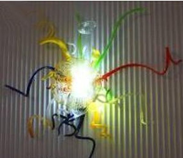 

beautiful multi-blue colorled bulbs lamps wall decorative interior mouth blown glass led plate and art flower sconces