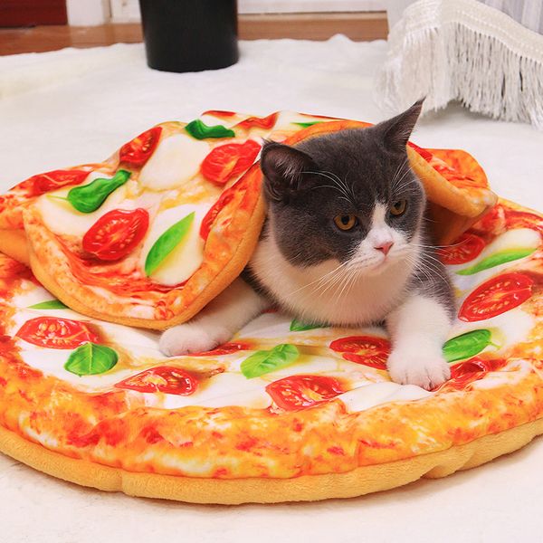

cartoon pet bed dog pets cat mat for dogs blanket kennel teddy four seasons durable soft toast bread and poached eggs pizza mats