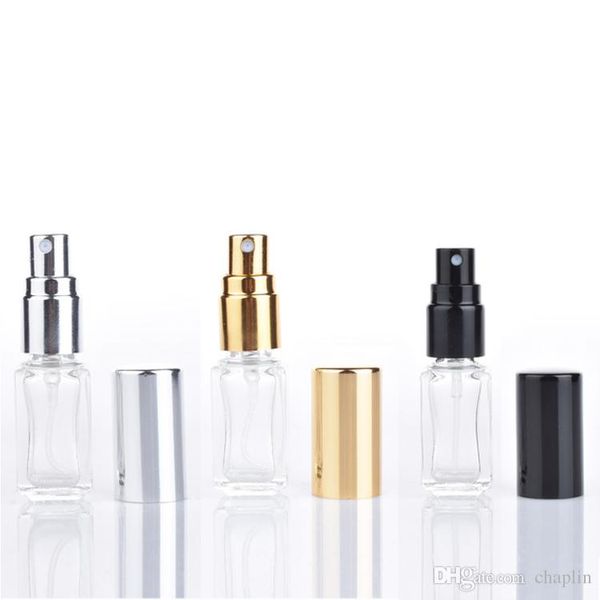 3ML 5ML 7ML Perfume/Colônia Atomizador Quadrado Vazio Recarregável Frasco de Vidro Pulverizador de Névoa Fina