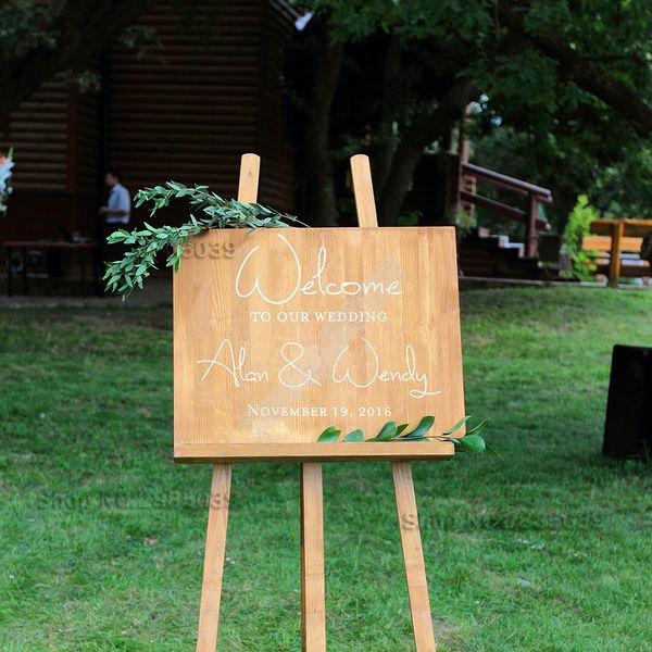 Wooden Wedding Stickers Custom Welcome To Our Wedding Sign Decals