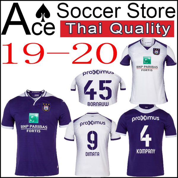 

19 20 anderlecht occer jer ey 2019 2020 home away 4 kompany 19 antini 9 dimata 8 gerken kum bornauw purple white football hirt