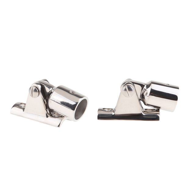 

2 pieces 3/4" bimini fittings cap eye end deck hinge stainless steel