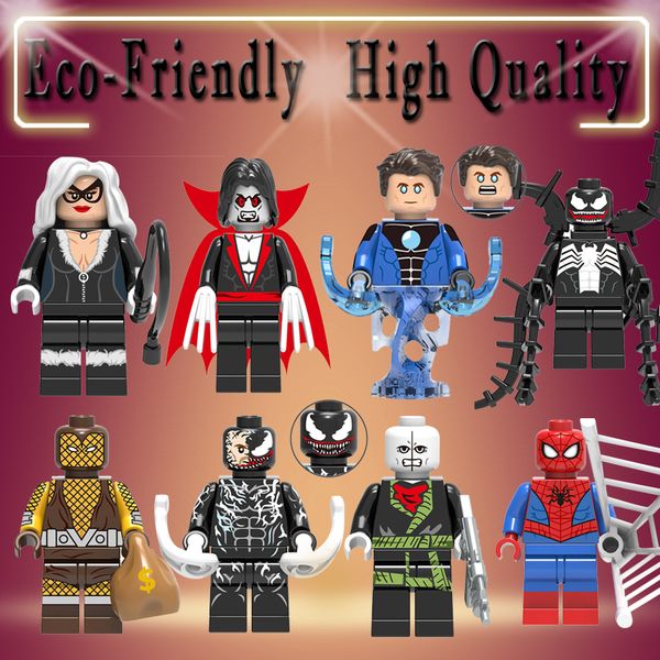 

X0220 Marvel Super Heroes яд Хамелеон Морбиус Живой Вампир кошка гидро-человек шокер строительные блоки игрушки для детей