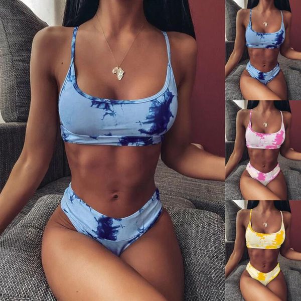 

women summer bikini swimsuit low waist two piece swimwear padded bra bathing beach suit female beachwear bath tankini z, White