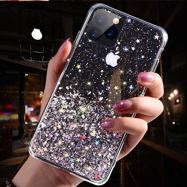 

luxury design bling glitter case for iphone 11 pro x xs max xr soft silicon cover for iphone 7 8 6 6s plus transparent cases capa