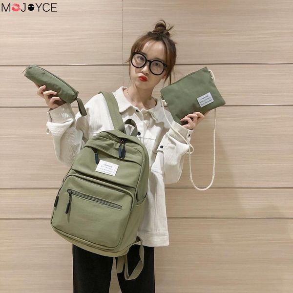 

3pcs/set nylon casual shoulder crossbody bag women backpack student pen bag