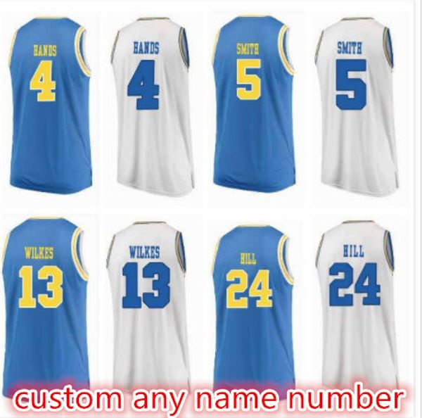 

крис уилкс 13 джейлен хэндс 4 джален хилл 24 крис смит 5 коди райли 2 алекс олесински 0 армни додсон 15 ucla bruins баскетбольные майки s-5x, Black;red