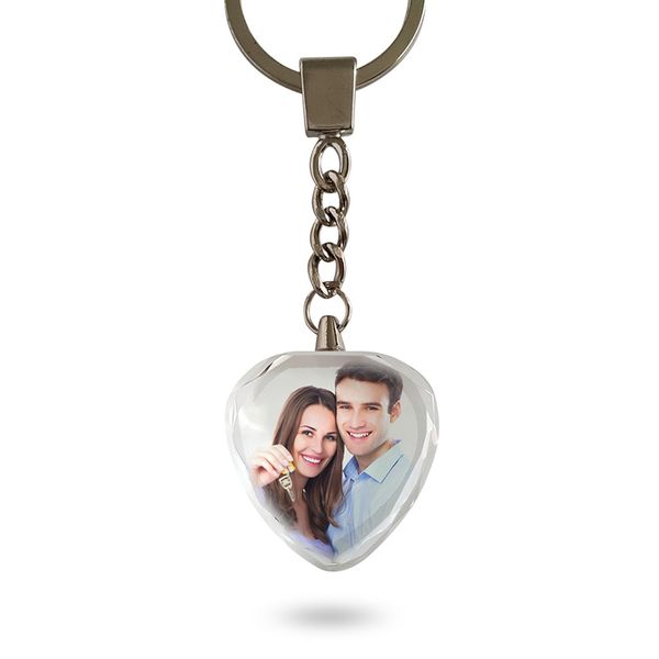 

personalized heart crystal keychain