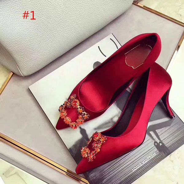 

2020 fashion designer party wedding shoes bride women ladies sandals fashion dress shoes pointed toe high heels leather gl, Black