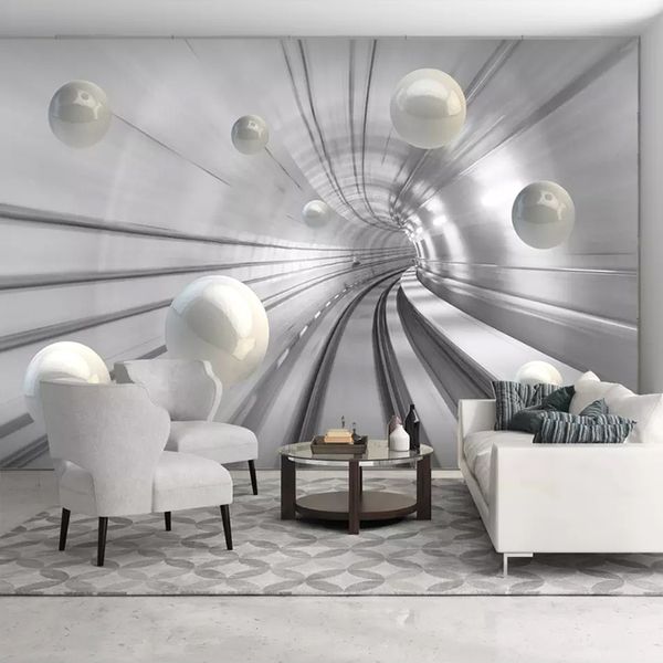

wallpapers custom po wallpaper modern abstract tunnel space sphere 3d background wall mural living room bedroom home decor papers