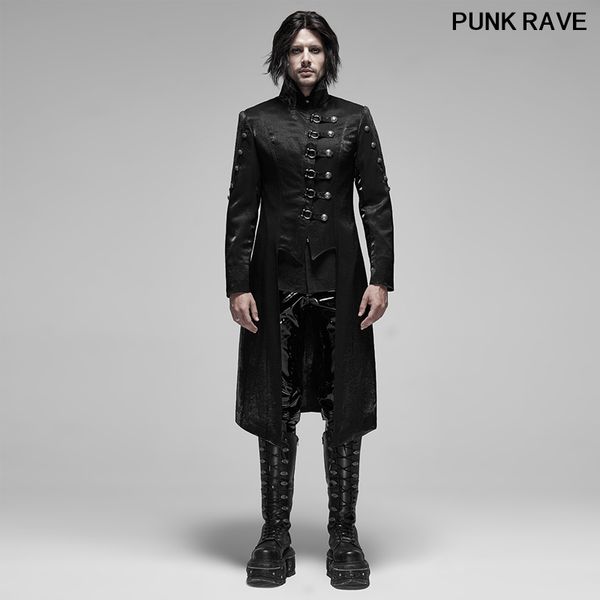 

men's trench coats fashion asymmetrical flaps metal zipper cardigan evening club long jacket gothic gorgeous men mid-long coat punk rav, Tan;black