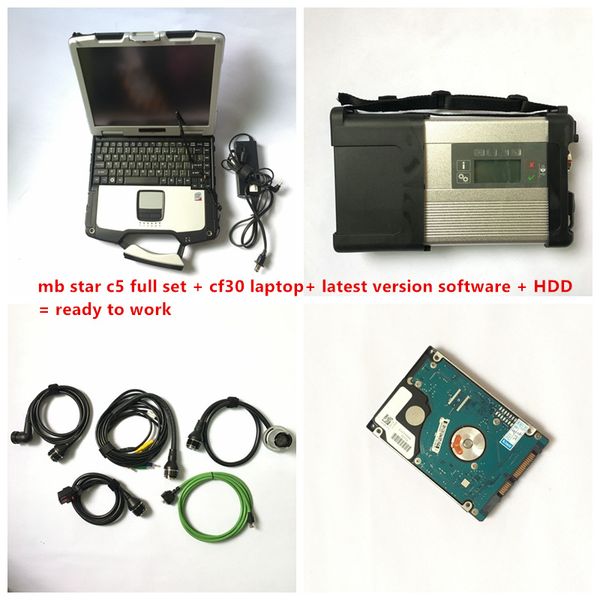 

2019.03v mb star c5 mb sd connect c5 with software auto diagnostic tool ready to work full set with cf-30 laptop
