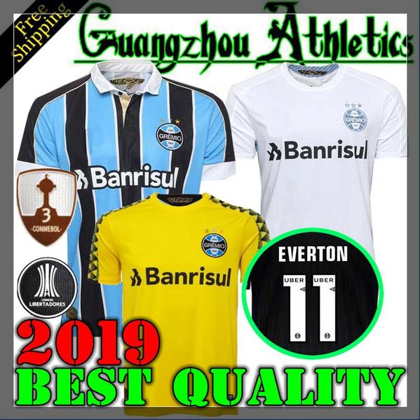 

2019 2020 gremio home away third soccer jersey 19 20 gremio miller luan douglas diego hailon soccer jerseythird, Black;yellow