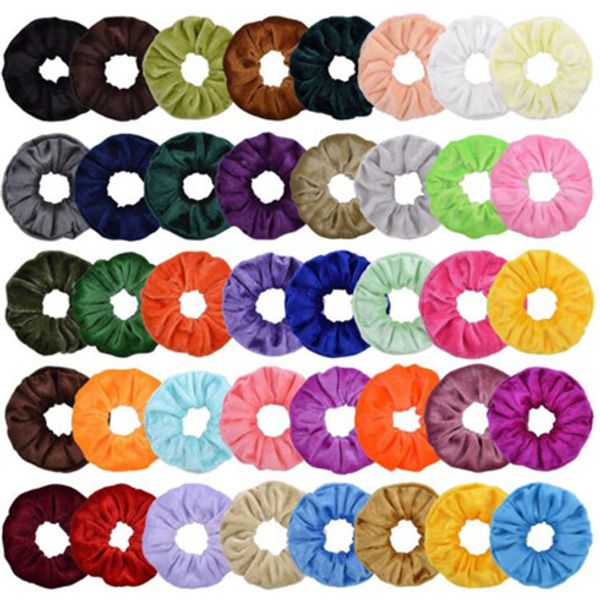 

lady velvet elastic hairbands elastic pure color scrunchy headbands candy color hair loop baby hair accessories wy401q-1, Pink