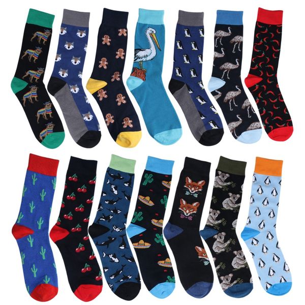 

Funny men women animal fruit cartoon long ock colorful penguin flamingo hark cactu cherry bulldog fox o trich ock