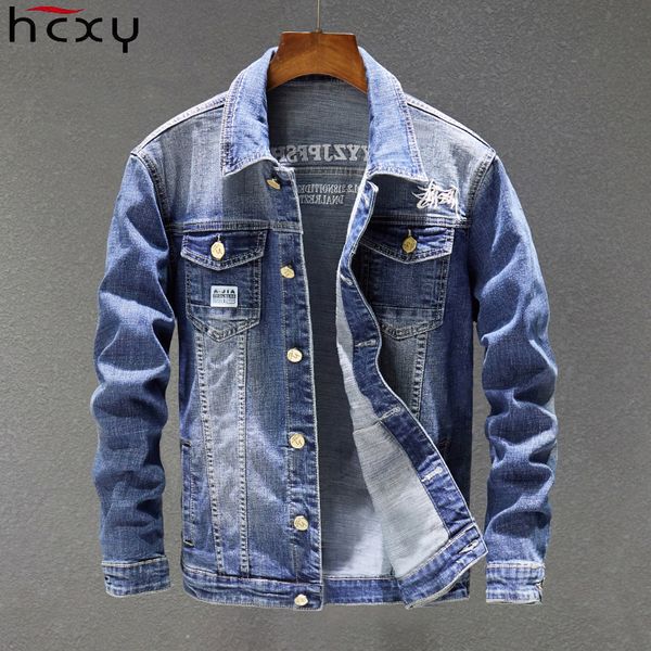 

hcxy 2019 spring autumn fashion men's denim jackets coats men cotton jacket mens jean jacket outwear male cowboy size 5xl, Black;brown