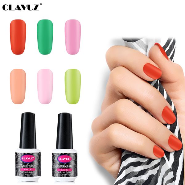 

clavuz 8ml one-step matte gel nail polish no need base coat nail art design semi-permanentes primer for nails varnish, Red;pink