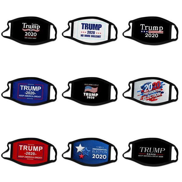 

summer fashion er 4 layers folding washable designer trump face mask reusable dust mouth particulate protective cotton face m #504, Black