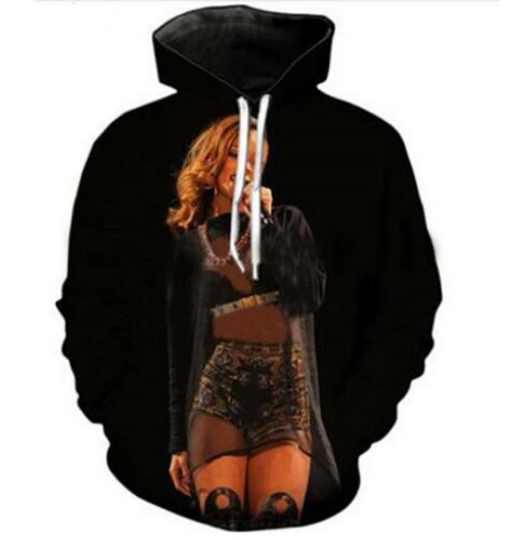 

new fashion sweatshirt men / women 3d hoodies print singer rihanna slim stylish hooded hoodies lms047, Black