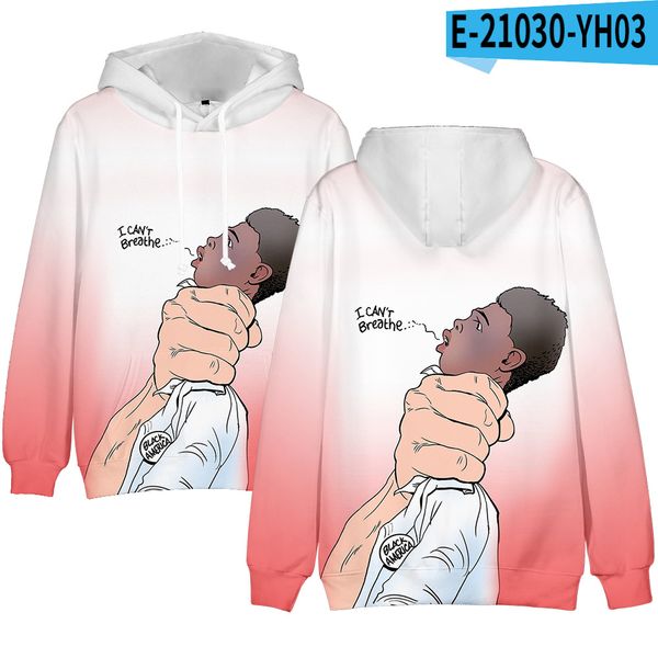 

wholesale i cant breathe i cant breathe 3d color printing hoodie pullover hooded sweater, Black