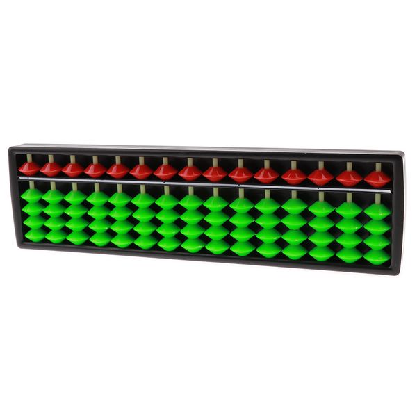 

portable 15-column chinese soroban abacus mathematics teaching ancient calculator educational toy red & green beads