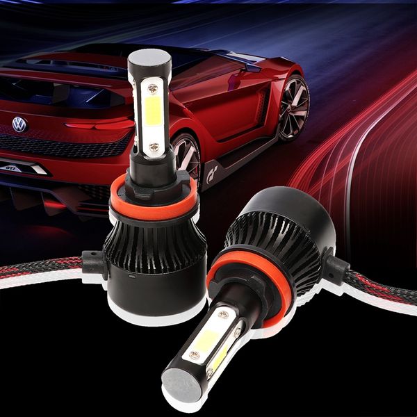 

x7 h8/9/11 car led headlight bulbs 6500k 72w cob led headlamp fog light black