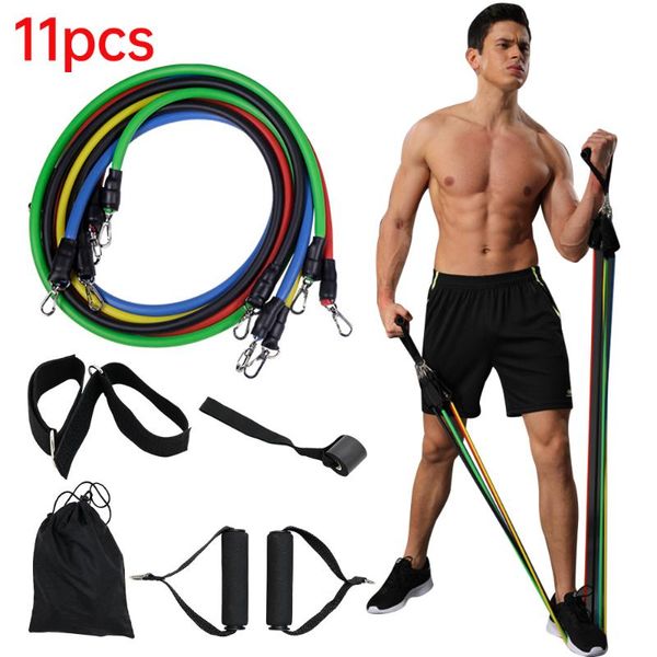 

11pcs pull rope fitness resistance bands set training yoga band 8 shaped elastic rubber latex expander home fitness equipment