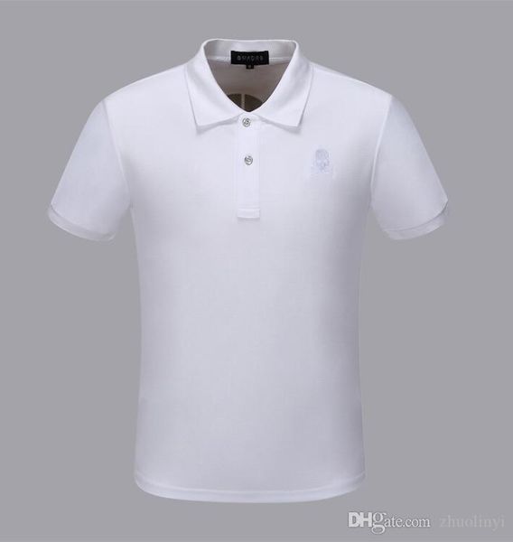 

2019 бренд бутик моды италии улица роскошный бизнес-мужской чистый цвет рубашки поло - размер м-3xl - # 002, White;black