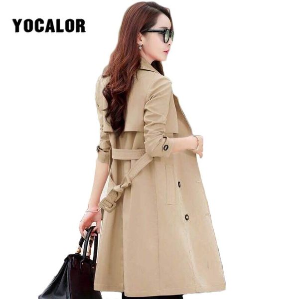 

2019 vintage female overcoat coats womens windbreakers autumn trench coat for women sashes cape manteau femme cloak, Tan;black