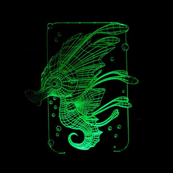 

trade new pattern a hippocampus colorful 3d small night-light originality touch switch energy-saving desk lamp 3d led illusion lamp