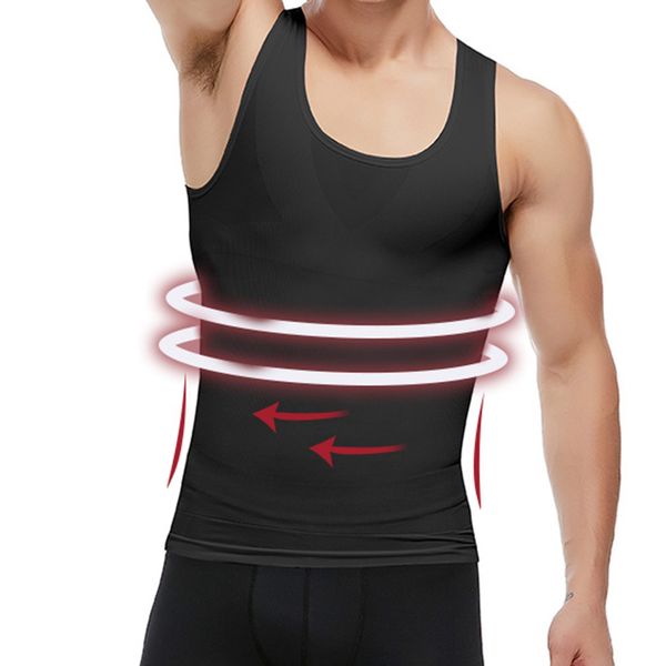 Shaper homens neoprene emagrecimento sauna colete masculino queimador de gordura barriga calor corpo shaper roupa interior compressão cintura trainer tanque superior body264c