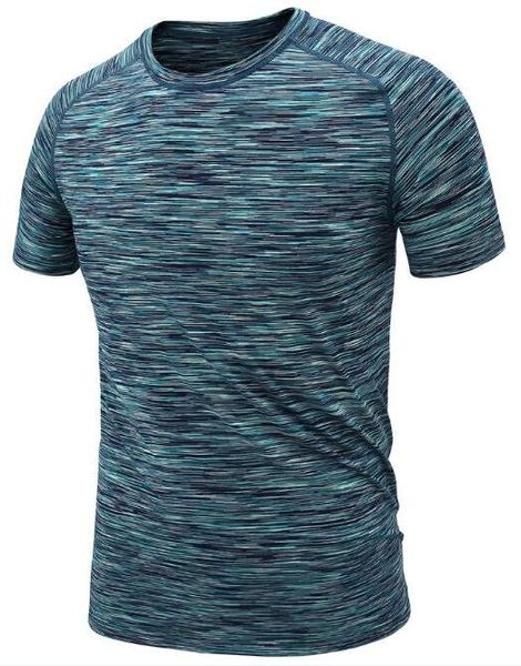 

2019 men's tight clothes running short-sleeved quick-drying t-shirt 315, Black;blue
